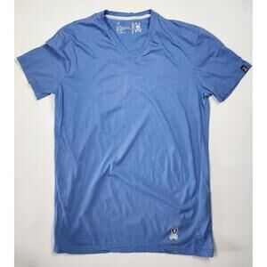 Psycho Bunny Men's V-Neck T-Shirt - Casual Blue Tee